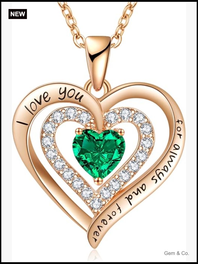 Heart Pendant Necklace For Women With Cubic Zirconia